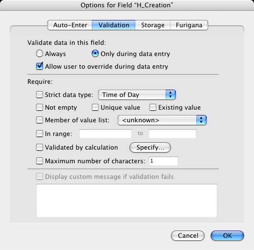 time options